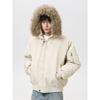 Winter Thickened Warm Couple Puffer Coat Unisex Hooded Parka With Fur Trim