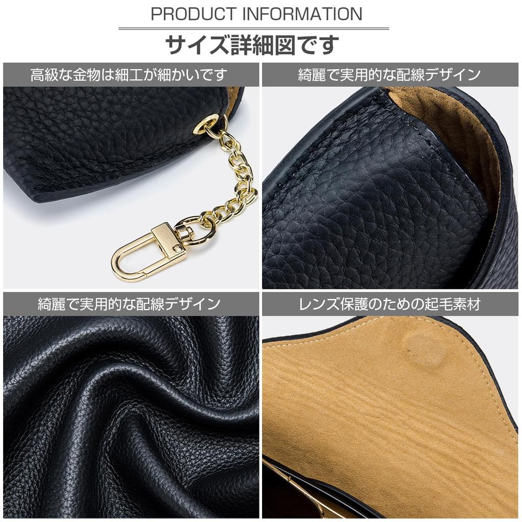 Ganve Slim Eyeglass Case for Stylish Eyeglass Case with Cute Storage Genuine Leather Eyeglass Protector with Light Gray Women, Lightweight, Portable,