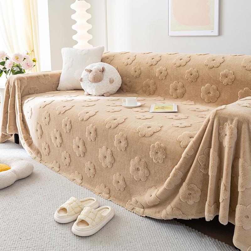 

INS Style Simple Sofa Towel Rabbit Plush Autumn and Winter New Sofa Cover Fabric Пылезащитный всеобъемлющий универсальный чехол для дивана Одеяло 180*130cm