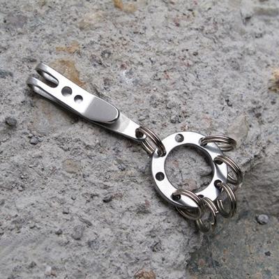 3Pcs Stainless Steel Key Ring with Clip Heavy Duty Metal Keychain Pocket Clip Holder