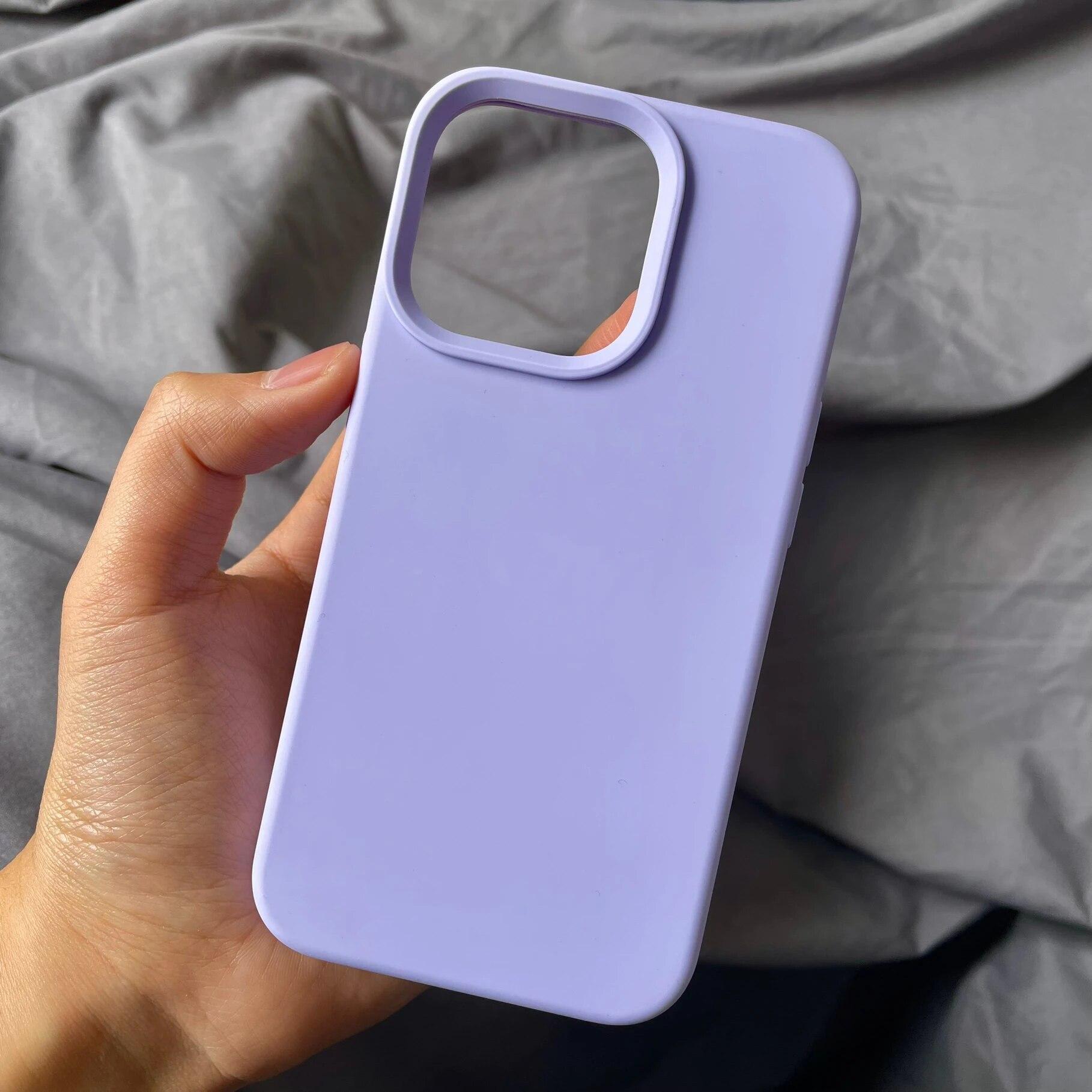 

Роскошный силиконовый чехол для Apple IPhone 15. Чехлы Оригинальный полный защитный чехол для телефона IPhone 11 12 13 14 Pro Max XR XS X противоударный чехол For iPhone 15 ProMax светло-фиолетовый