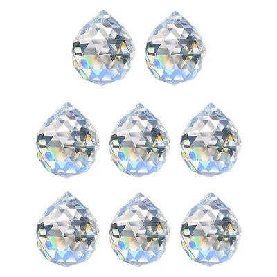 8Pieces 20mm Crystal Hanging Prisms Ball for Suncatchers and Home Decors Chandelier Pendants Rainbow Maker Ornaments