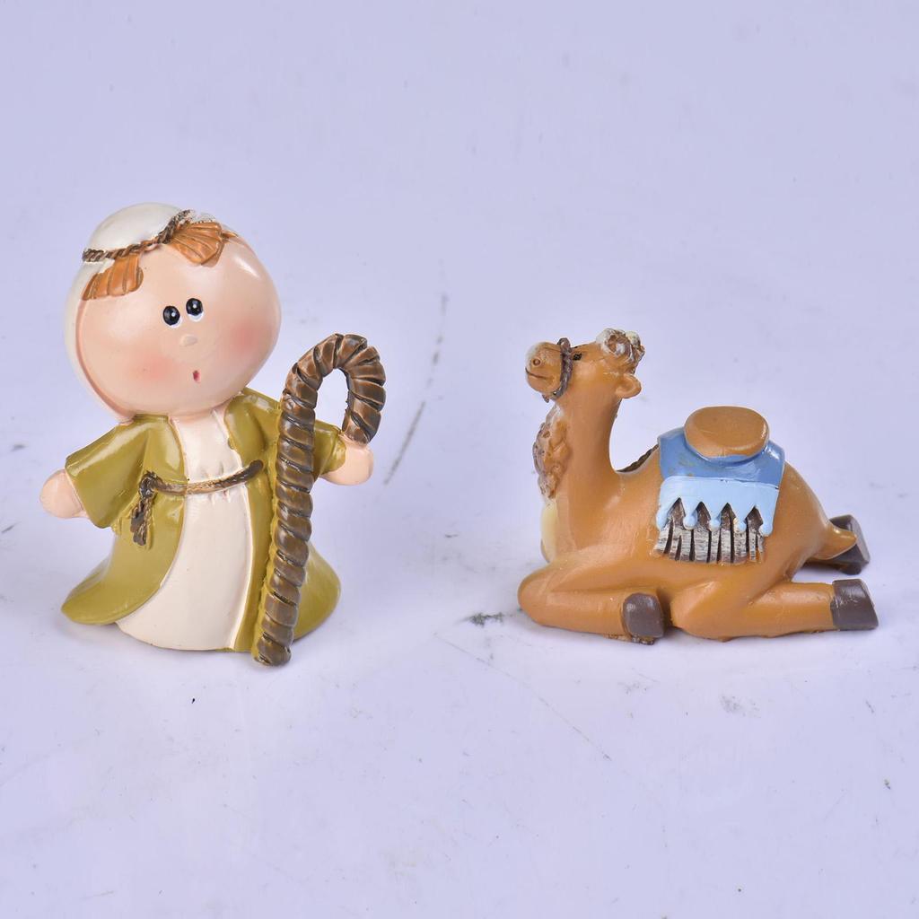 Christmas Nativity Set 11 Pieces Miniature Christmas Nativity Scene Figures Home Decor for Indoor Tabletop Shelf Cabinet