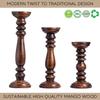 Wooden Candle Holder Stand with 3 Free Candles for Home & Table Decoration Best Handmade Gift for Christmas New