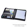 Multifunctional Professional Business Portfolio Padfolio Folder Document Case Organizer A4 PU Leather Zippered Closure