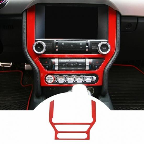 

Central Control GPS Navigation Panel Trim Decor Frame For Ford Mustang 2015+ Red