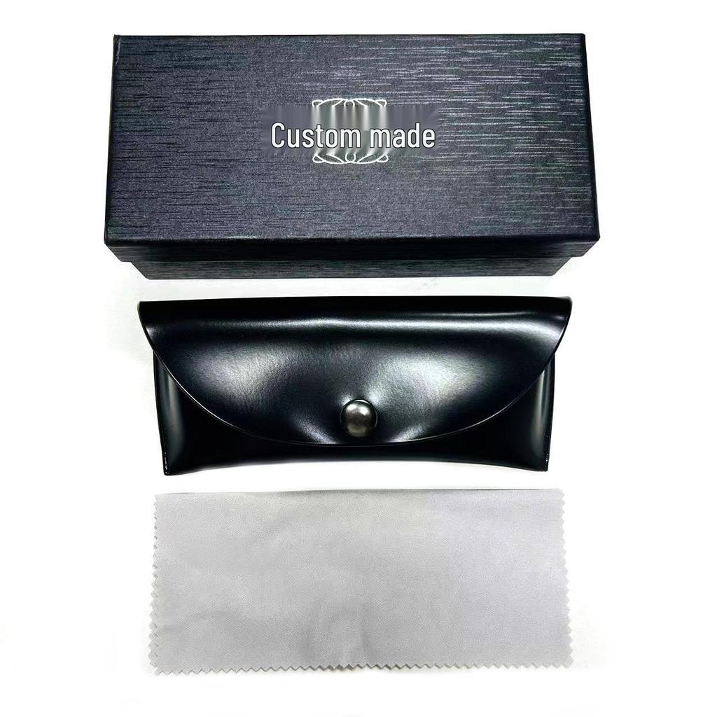 Foldable Eyewear Box & Accessories Set: Sunglasses Case, Round Storage Bag, Lens Cloth, Leather Pouch