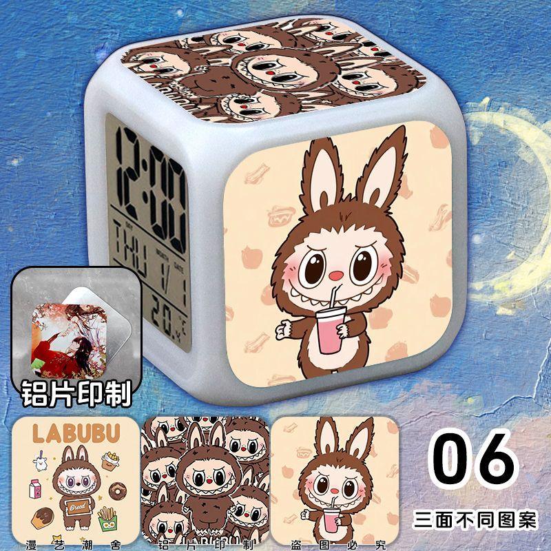 Cute  Electronic Alarm Clock with Seven-color Luminous Night Light Alarm Clock