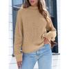Solid color pullover turtleneck sweater top long sleeve sweater for women