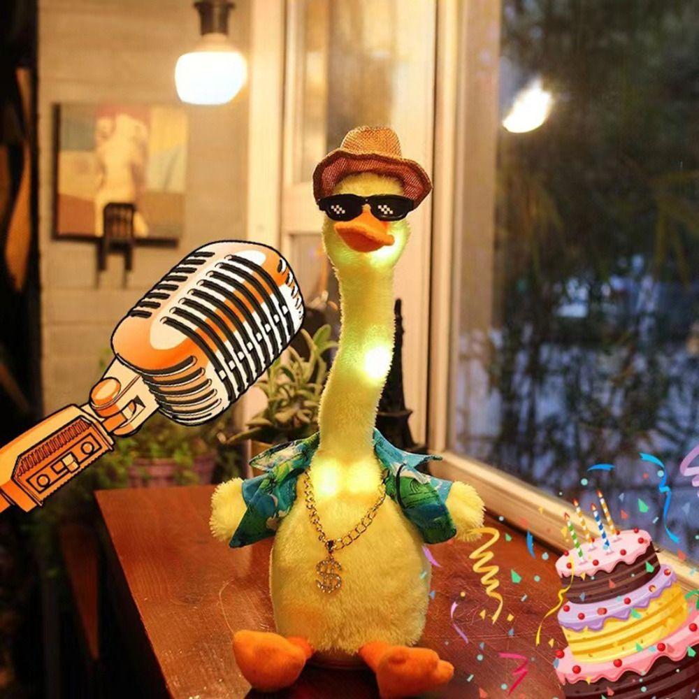 Talking Animals Electric Duck Plush Toy Music Singing Dancing Duck Toy  Children