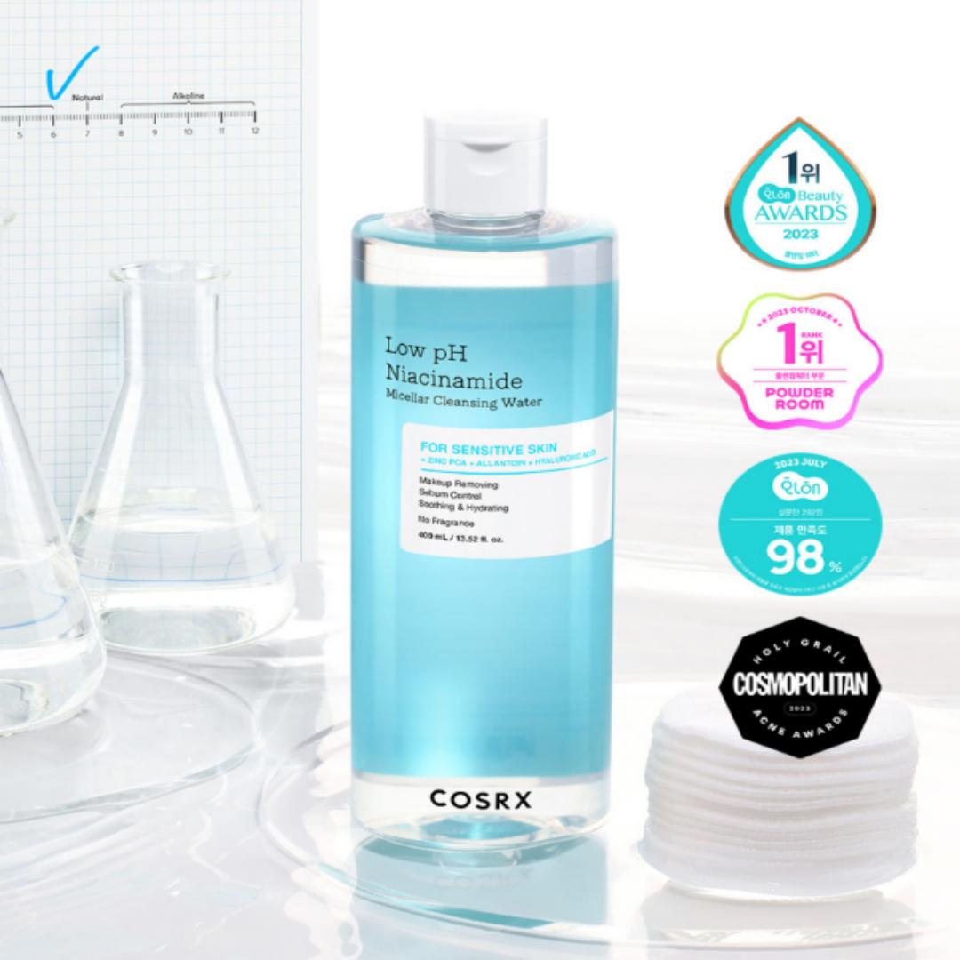 

[COSRX] Мицеллярная очищающая вода с ниацинамидом и низким pH, 400 мл