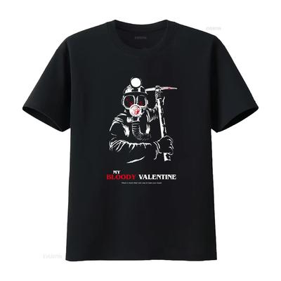 My Bloody Valentine Horror Movie T Shirt S 3XL Vintage Throwback Miner Design Gas Mask Print Vi