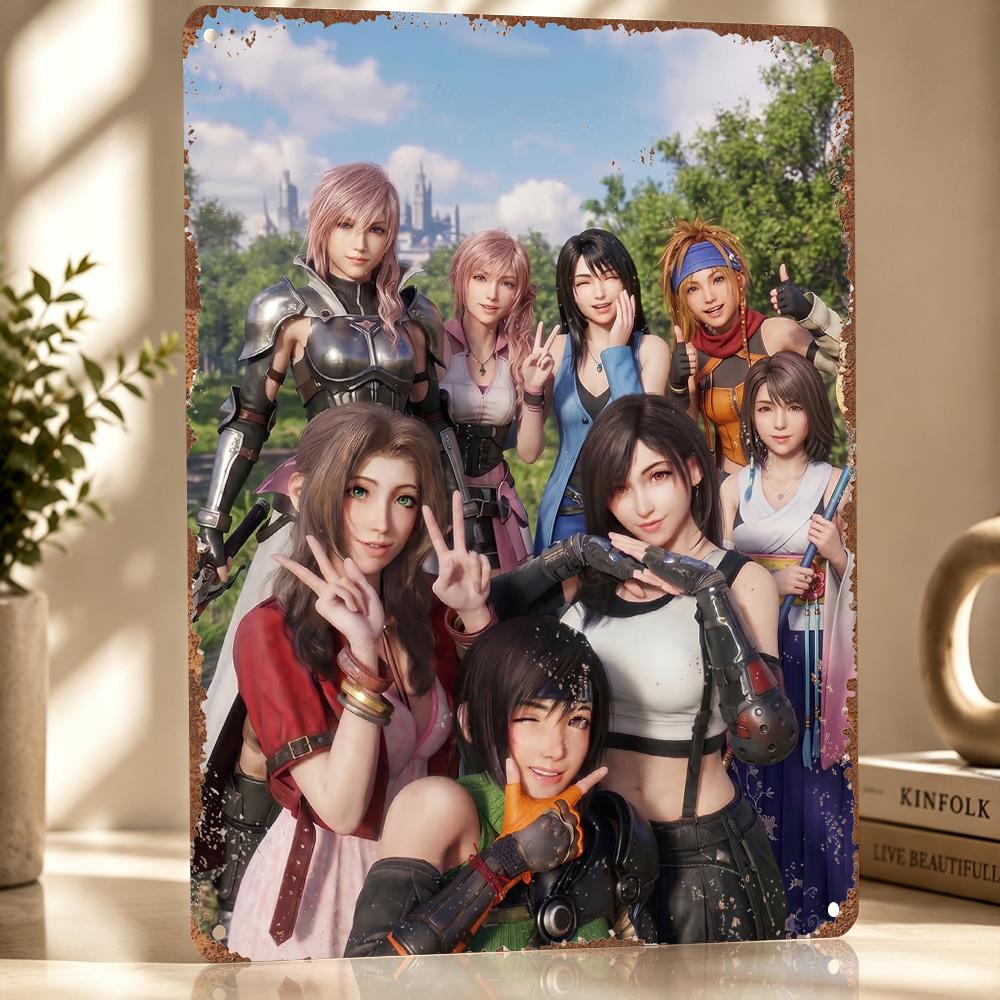 Final Fantasy D Texture Printed Poster Custom Vintage Metal Tin Plate Sign for Wall Art Office Decor Room Article Decoration