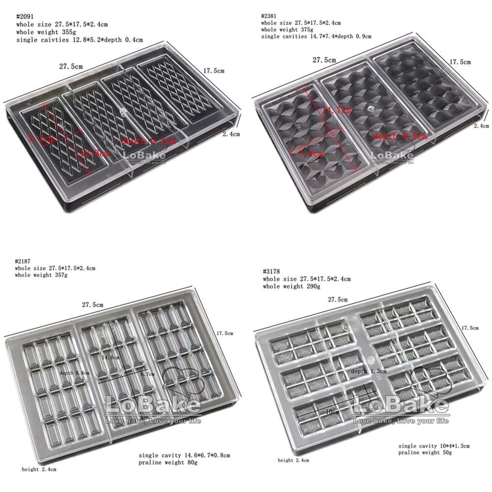 Big Size Rectangle Cube Water Flow Design Check Shape Chocolate Mold Candy Fondant Sugarcraft Molds DIY Bakery Gadgets