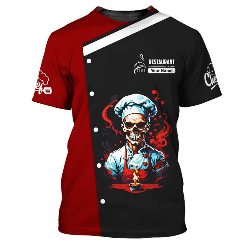 Cook Work T-shirt Personality 3d Printed Customized Name O-neck T Shirts Chef Harajuku Fashion Breathable Tee Top 2026New