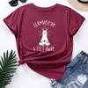 Women's Buddhist Style Alpaca Print Loose Round Neck Short Sleeved T-shirt for Women Shirt