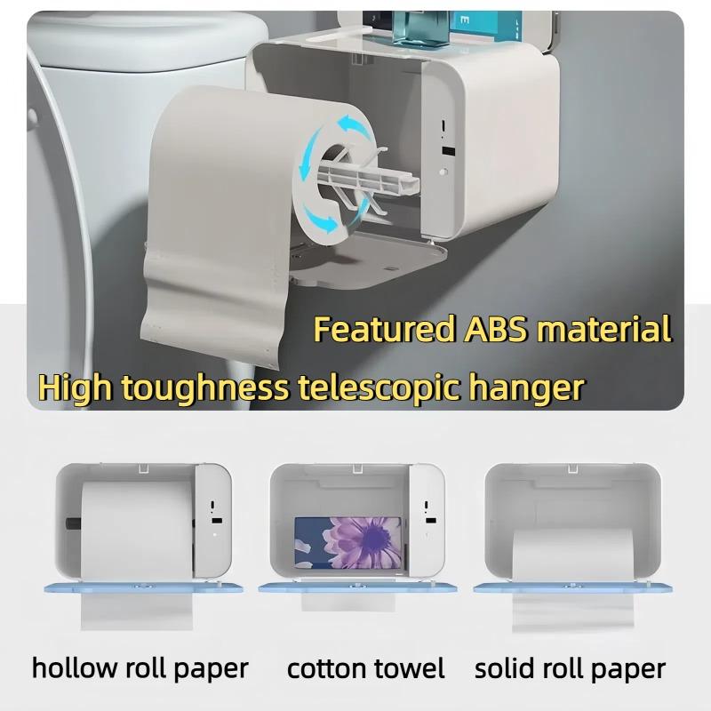 2025 New Smart Induction Toilet Paper Holder Shelf Automatic Paper Out Tissue Rack Wall-Mounted Toilet Paper Dispenser
