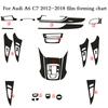 Voor Audi A6 C7 2012-2018 Interieur Centrale Bedieningspaneel Deurhendel 3D/5D Koolstofvezel Stickers Decals Auto styling Accessoire
