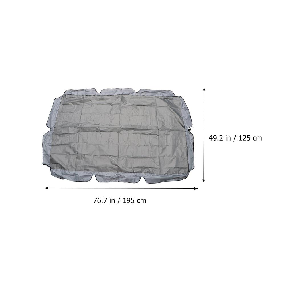 1Pcs Swing Canopy Polyester Pa Coating Water Resistant Protective Cover Scalloped Edge Outdoor Garden Hammock Cover Grey Size M