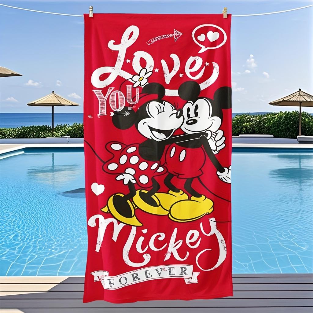 A Romantic Beach Towel Featuring Mickey And Minnie Quick-Drying Suitable for Yoga Travel Swimming Beach Outings Camping Bath Use