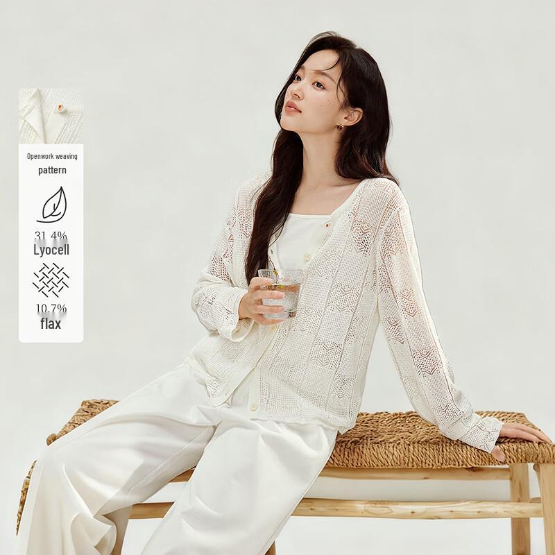 

INMAN Women s Lightweight Lyocell Linen Knit Cardigan S