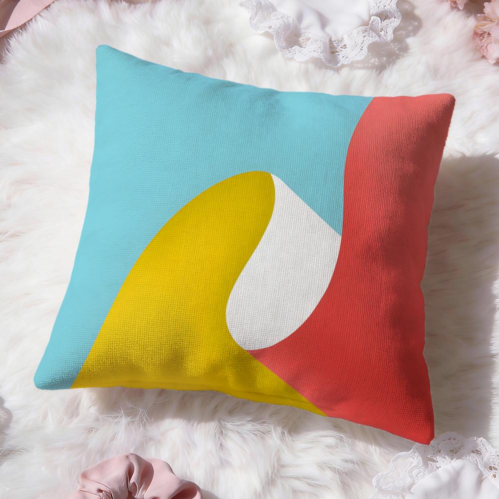 Pure Color Splicing Texture Cushion Cover Premium Comfort Reversible Pillow Cove Two in One Design for Any Room Car Interior
