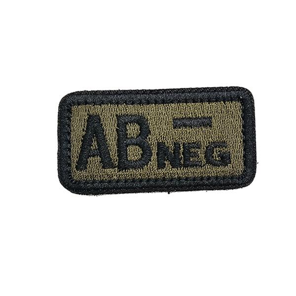 Embroidered Tactical Blood Type Velcro Patch for A, O, AB, POS, NEG Identification
