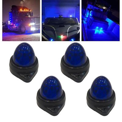 APSMOTIV 4er-Pack Blaue LED Seitenmarkierungsleuchten 24V – Wasserdichte Universelle LKW Wohnmobil Bus Anhänger Blasenleuchten
