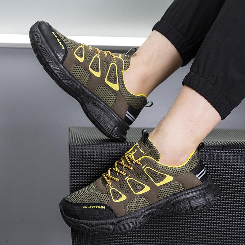 Spring and Summer New Hiking Shoes Breathable and Comfortable Men's Shoes, Youth Student Sports Shoes, Trendy and Cool Dad Shoes, Men