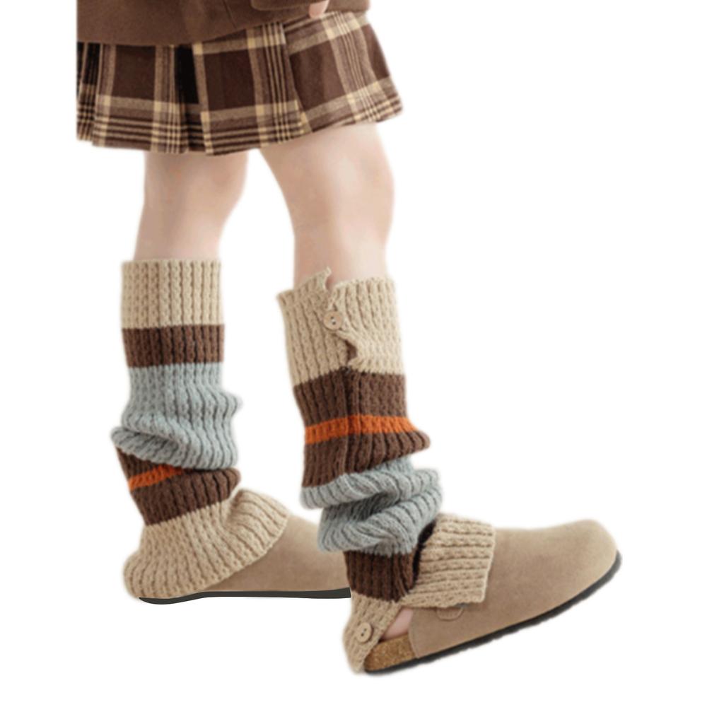 Herbst Winter Socken Stulpen Strümpfe Retro Socken Mädchen Gestrickte Beinwärmer Häkelstrümpfe Socken Knöchelwärmer Socken