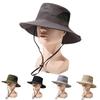 Summer Fishing Hat Men's Big Brim Hat Outdoor Solid Color Sunscreen Hat Travel Sun Hat