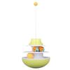 Cat Turntable Toy 2 Level Interactive Exercise Kitten Track Tower Puzzle Toy with Rolling BallYellow
