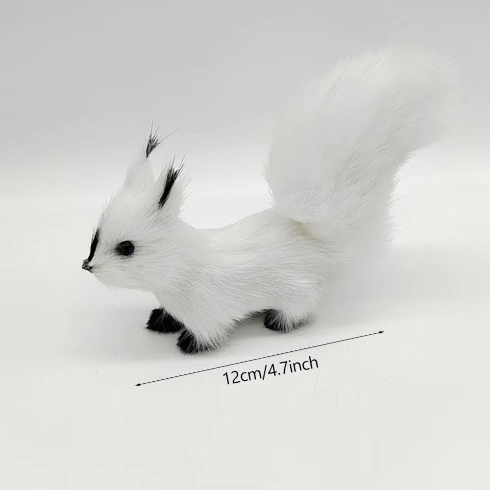 Plush Squirrel Miniatures Simulation Fur Simulation Animal Toy Christmas Decorations