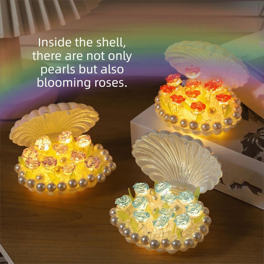 Handmade Shell Night Light DIY Flower Lamp Girl Mom Girlfriend Decorative Light  Birthday Gift