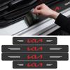 IBGI9 4Pcs Carbon Fiber Car Door Sill Protector Threshold 3D Stickers For KIA Sportage Rio 3 4 Ceed JD Picanto Soul Stonic Niro K5