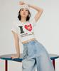 Seteo (W) I Love Slub Short Sleeve T-Shirt Cream