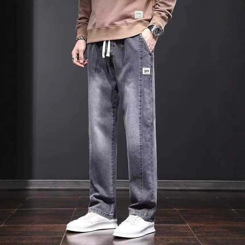 Men's Jeans Spring and Autumn Loose Straight Pants New Casual Trend Wide-leg Trousers Boys Versatile