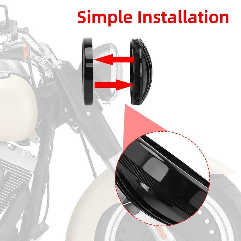 Motorcycle 5 3/4" 5.75" LED Headlight Grill Cover Black ABS Accessories For Harley Sportster XL883 XL1200 XL1200X X48 2004-Up
