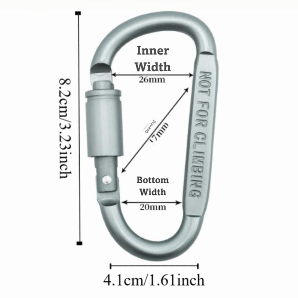 6pcs 6pcs Set Carabiner Keychain Heavy DutyHeavy Duty Bold D-shaped D-ring Snap Clip Hanging Type Snap Lock Lock Buckle Hook