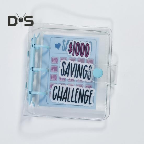 كتاب توفير المال محفظة لاصقة بإبزيم مقاوم للماء ومقاوم للتمزق غلاف PVC منتج جذاب لتوفير المال