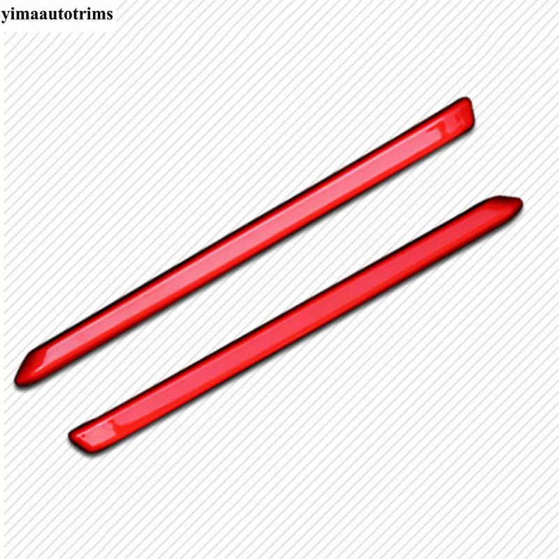 Car Front Hood Grille Grill Racing Strip Decoration Cover Trim For Mazda 3 2017 2018 ABS Chrome / Red Accessories Exterior Kit
