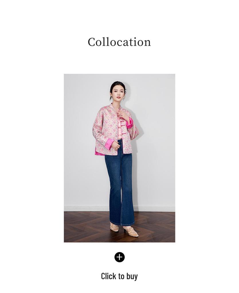 Women's Autumn Reversible Jacquard Jacket - New Chinese Style with Auspicious Dragon & Fortune Fish Design