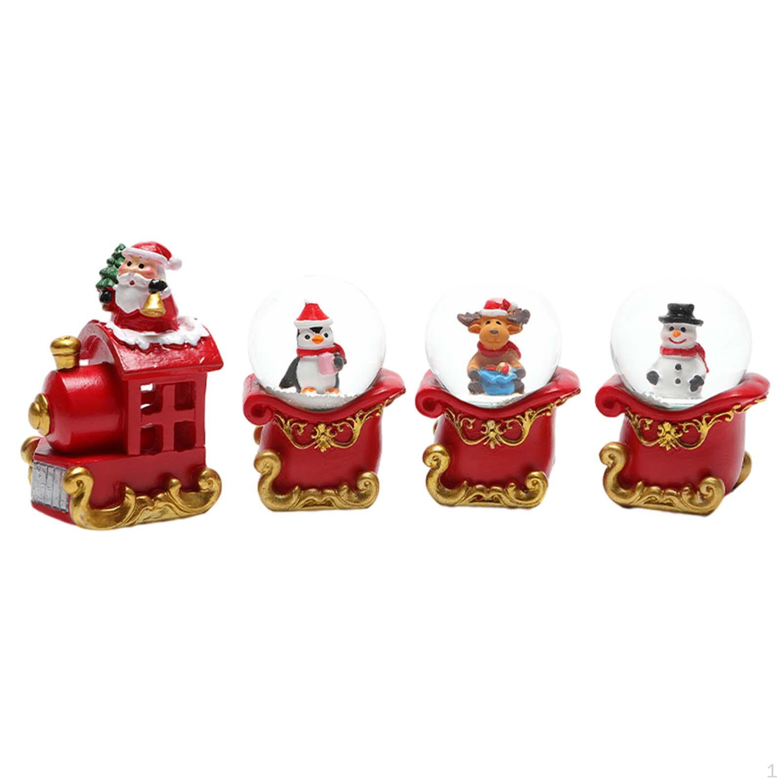 

Christmas Train Snow Globes Decoration Resin Figure Reindeer Snowing Glittering Globe for