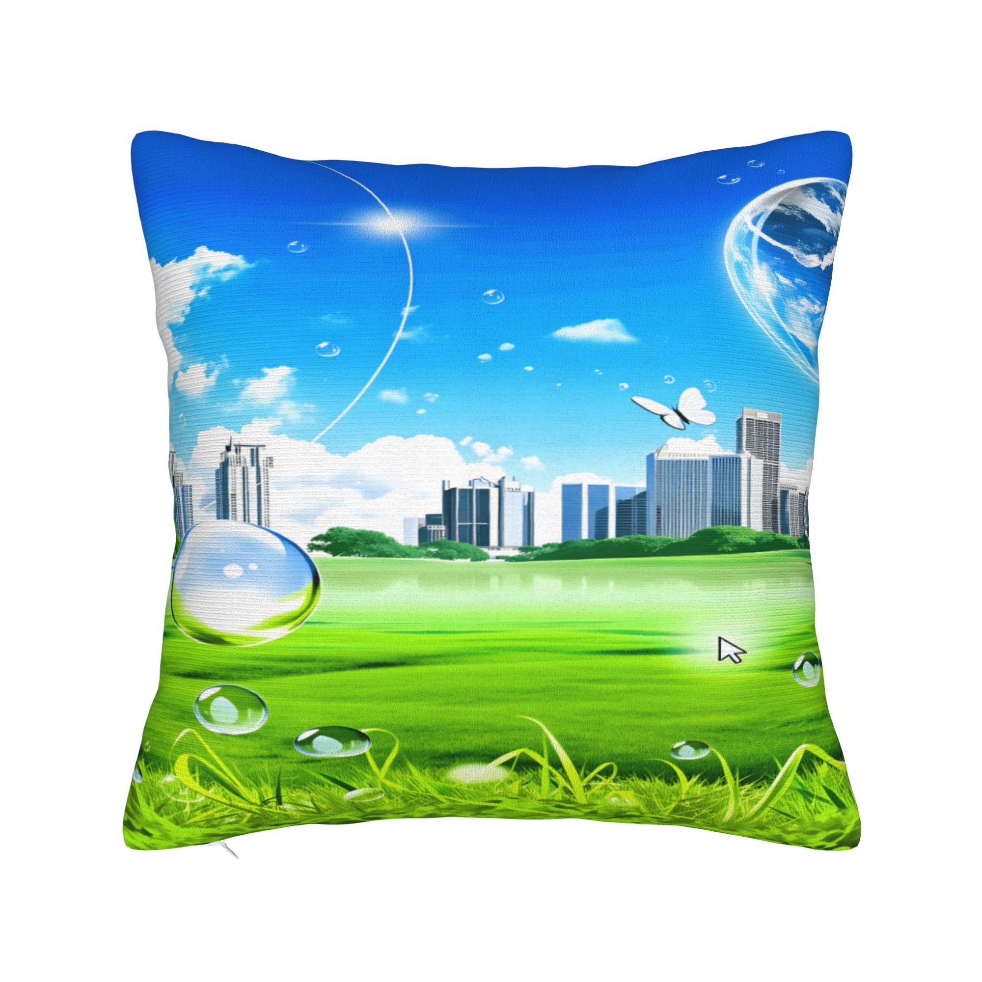 Наволочка для подушки «Frutiger Aero Cat» Удобная наволочка для дивана, спальни, домашнего декора, забавная наволочка для подушки 12x12Inch