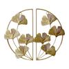 2pcs Iron Ginkgo Leaf Wall Decor 11.22x13.39 In Golden Leaf Ornament Modern Wall Decoration  Bedroom
