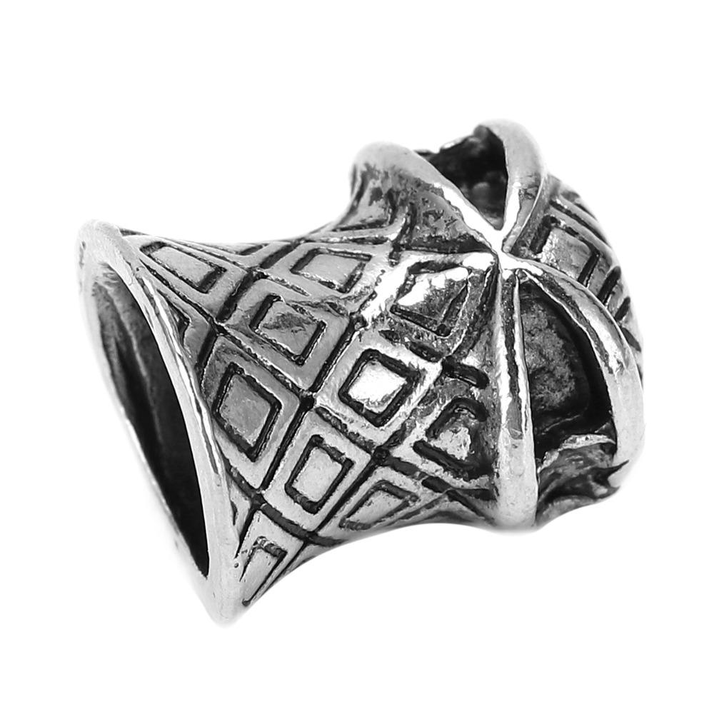 10Pcs Zinc Alloy Umbrella Lanyard Bead Large Hole Paracord Bead  for Umbrella Rope