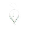 Banquet Luxury Diamond-Studded Water Drop Tassel Earrings & Clavicle Necklace for French Chic Women
