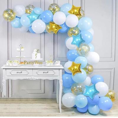 Blaues und Weißes Latex-Ballonbogen-Set zur Dekoration von Hochzeitsfeier, Geburtstag, Braut, Mädchen, Junge, Arrangement