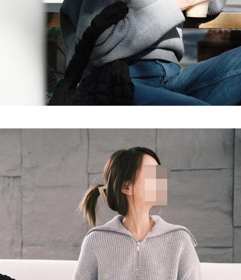 Women's Half-Zip Stand-Up Collar Sweater - Soft, Loose, Lazy Style Knit for Autumn & Winter