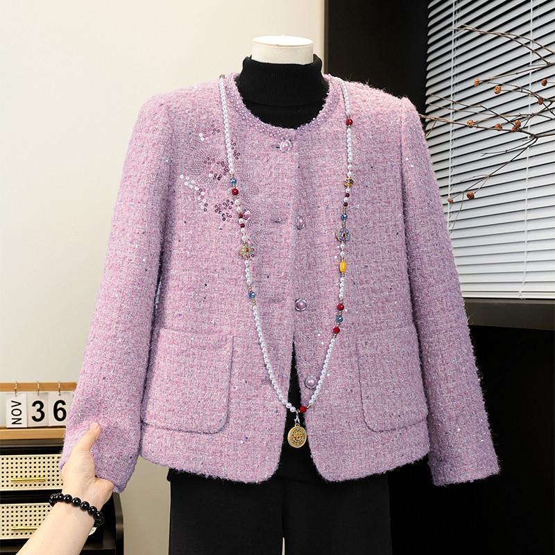 

2026 Spring & Autumn Elegant Jacket for Middle-aged Women - New Style Noble Lady Top 4XL (recommended 135-150 jin)